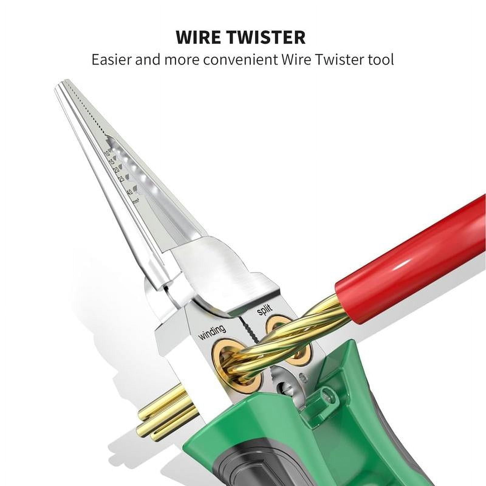 8-in-1 Wire Stripper Twister for Cutting and Pulling Wires, Cable Scissors,Voltage Tester Pliers, 12V to 250V Live,Null,Hot Wire Judgment AC DC Springtok,DIY Wiring,Home Electrical Repairs