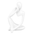 thumbnail image 2 of Estatua de pensador de resina, figura de pensador abstracto, estilo pensador, decoración para sala de estar, oficina, estantería, blanco, derecha, 2 of 14