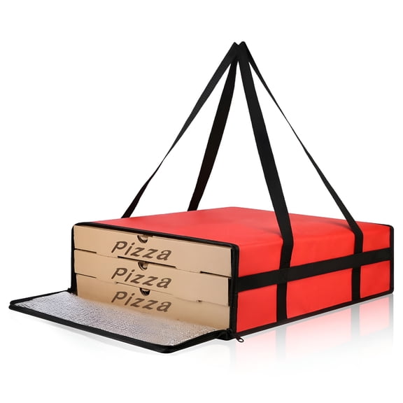 AOMRCOL Insulated Pizza Delivery Bag, 20" x 20" x 6" Pizza Warmer Bags for Carry Hot, Food Warmers for Parties, Pizza Thermal Insulation, Pizza Carrier for Catering, Red