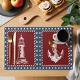 thumbnail image 2 of Independence Day Placemats Set of 4, America Flag Star Ocean Lighthouse Anchor Rudder Non-Slip Place Mats Washable Table Mats for Kitchen Dining Table Decorations Indoor/Outdoor, 2 of 9