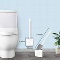 thumbnail image 5 of Toilet Brush and Holder Set for Bathroom, Deep-Cleaning Silicone Toilet Bowl Brush with Non-Slip Long Plastic Handle (White), 5 of 6