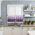 thumbnail image 6 of Purple Ombre Kitchen Curtain Set, Farmhouse Vintage Wooden Striped Window Valance and Tiers 24" Length, Light Filtering Short Curtains Valance for Cafe Bathroom Bedroom 54"x18", 6 of 7
