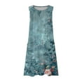 thumbnail image 6 of Summer Clearance!Dress for Women Printing Casual Sleeveless Linen Loose Fitting Midi Dress With Pockets,Size S-XXXL, 6 of 6