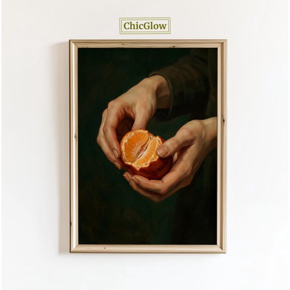 Peeling Mandarin Orange Kitchen Wall Art Home Decor
