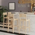 thumbnail image 2 of Linon Burke Saddle Seat Bar Stools Set of Two in Unfinished Solid Rubberwood, 2 of 12