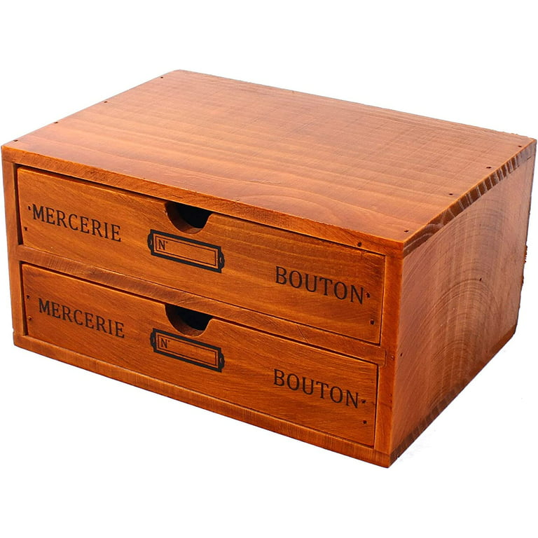 Vintage Wooden Box Storage Drawer Wooden Chest Of Drawers Jewelry Cosmetics  Organizer Office Home Decoration Desktop