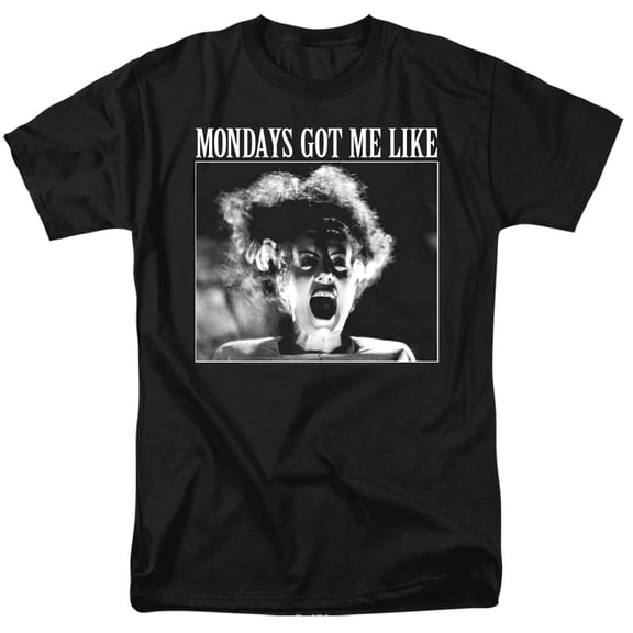 Universal Monsters Monday Monster S/S Adult 18/1 T-Shirt Black
