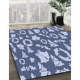 thumbnail image 3 of Ahgly Company Machine Washable Indoor Rectangle Transitional Jeans Blue Area Rugs, 2' x 4', 3 of 7
