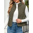 thumbnail image 2 of Women Cropped Lightweight Jacket Sleeveless Button Down Puffer Vest, 2 of 6