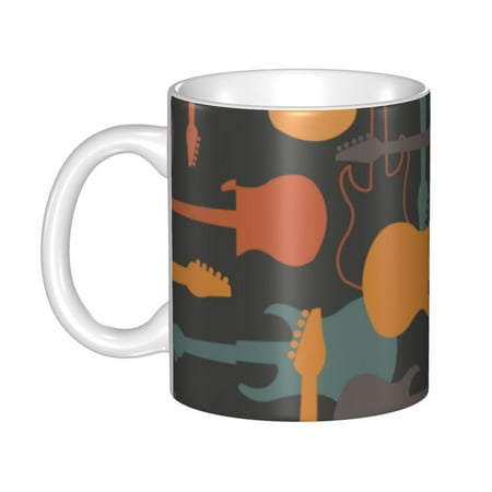 

Ceramic Mug Funny Coffee Milk Tea Mug Cup Guitar Music Instrument Cup