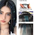 thumbnail image 3 of Silver Clip in Hair Tinsel Extensions Pack of 12 Pcs 24 Inch Glitter Heat Resistant Party Dazzle Fairy Hair Accessories Strands Kit(Silver, 24Inch 12Pcs), 3 of 7