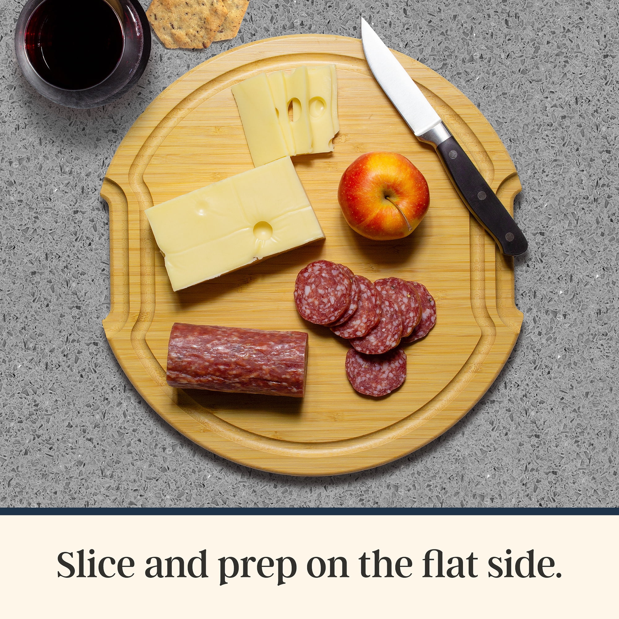 Totally Bamboo Flip, Serve & Store Charcuterie Board with Lid – Reversible Cutting Board & Serving Tray with Compartments, Juice Groove Side, Locking Travel Cover, 12.75 x 12.2  Inches