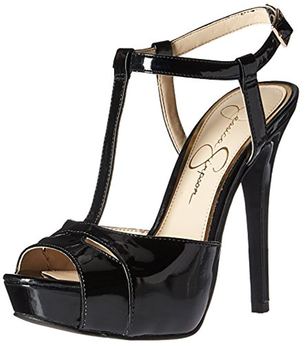 jessica simpson black heels with straps