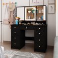 thumbnail image 1 of MONSLIPA Black Makeup Vanity Table Set Organizer Dressing Desk, Light Mirror, 9 Drawers, Storage Shelves, 1 of 6