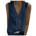 thumbnail image 1 of LSLJS Débardeurs pour Femmes Mode Femmes Décontracté Uni Sans Manches Col en V T-Shirt en Dentelle Blouse Hauts Débardeur, 1 of 4