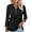 #1 Black, variant on Tops for Women Zipper V Neck Shirts Casual Loose Solid Color Tshirts 3 4 Sleeve Black Blouse Comfort Pullover Size XL