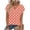 Pink, variant on Ruimatai Women's Tops V-Neck Short Sleeve Blouse Polka Dot Print Casual Soft Breathable Summer Top