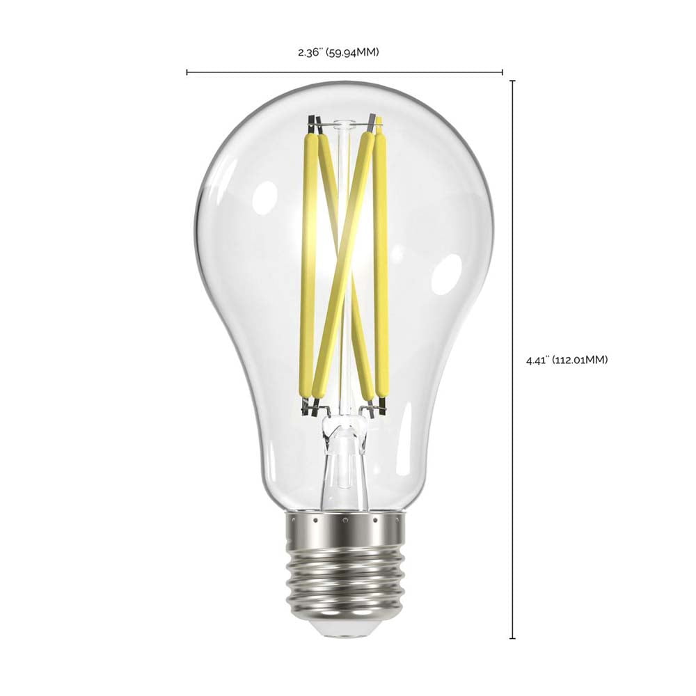 Satco Nuvo 100W Equivalent Warm White A19 Medium Clear LED Light Bulb (4-Pack)