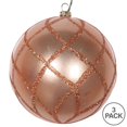 thumbnail image 2 of Vickerman MT198058D 4 in. Rose Gold Candy Glitter Net Ornament - 3 per Bag, 2 of 3