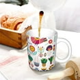 thumbnail image 3 of Yiaed Alpaca Flower Print Ceramics Coffee,Large Handle Design,Extra Large Tea and Coffee Cup for Office and Home Mugs, 3 of 6
