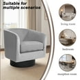 thumbnail image 5 of UIXE Swivel Barrel Accent Chairs Set of 2, Velvet Upholstered Armchair for Living Room, Comfy Club Arm Chair Bedroom Side Reading Seat for Home Office - Gray, 5 of 7