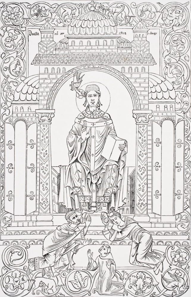 Pope St Gregory I Surnamed Gregory The Great C540 - 604 Sending Missionaries To Convert England To Christianity After A Miniature From A 10Th Century Manuscript From Science And Literature In The Midd