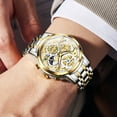 thumbnail image 5 of OLEVS Watches for Men Waterproof Luxury Dress Analog Quartz Chronograph Fashion Gold Plated Stainless Steel Moon Phase Luminous Date Classic Mens Wrist Watches Reloj Para Hombre, 5 of 13