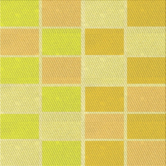 Ahgly Company Machine Washable Indoor Square Transitional Neon Yellow Area Rugs, 5' Square
