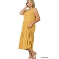 thumbnail image 5 of Zenana's Women & Plus Round Neck Sleeveless A-Line Ruffle Tiered Casual Sun Maxi Dress, 5 of 5