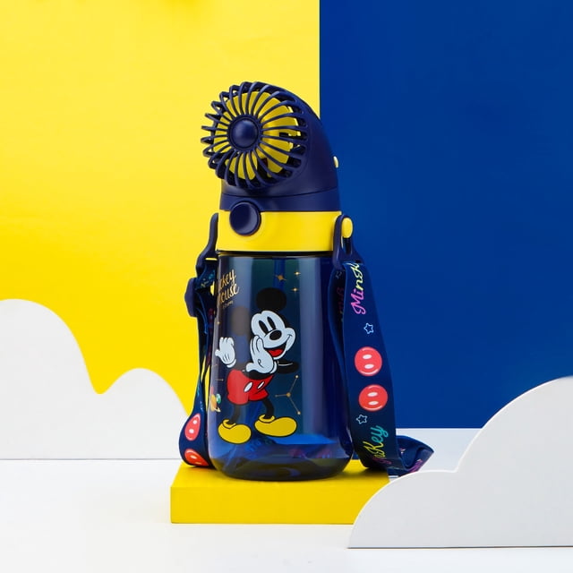 Botella de agua con correa, taza de agua con pajita de silicona extraíble Botella de agua Lindas botellas de agua diseñadas para el futuro