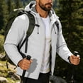thumbnail image 4 of longantii Mens Waterproof Jackets Basic Windbreaker Collared Raincoat Long Sleeve Zip Up Jacket Classic Fit Fall Winter Going Out Outwear Gray XL, 4 of 5