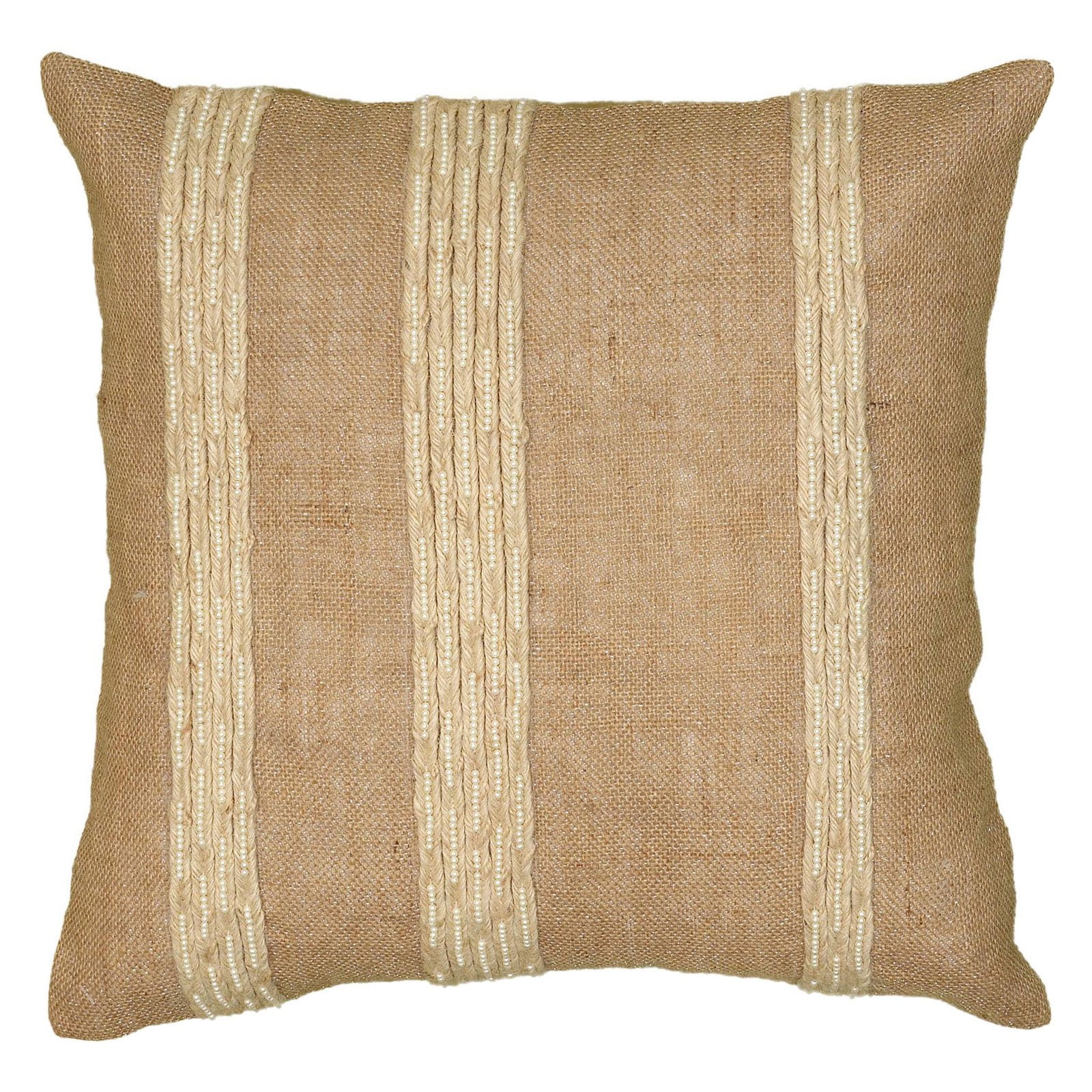 Decorative Poly Filled Throw Pillow Stripes 20"X20" Natural