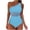 #063-Light Blue, variant on Roncen Womens Mesh One Piece Swimsuits Ruched Tummy Control Bathing Suit Modest Full Coverage Slimming Swim Suit