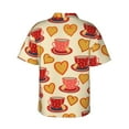 thumbnail image 3 of Easygdp Cups of Tea Men's Hawaiian Shirts Print Lapel Short Sleeve for Beach, vacation, party, casual occasions - Small, 3 of 9