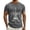 Grey, variant on French Print Short Sleeve T Shirt Casual Summer Top