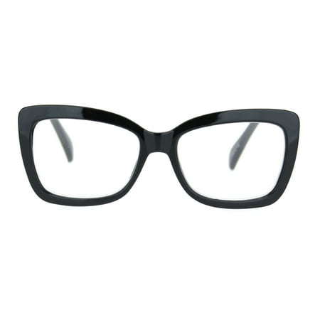 Womens Rectangle Butterfly Shape Plastic Fashion Reading Glasses Black +1.25