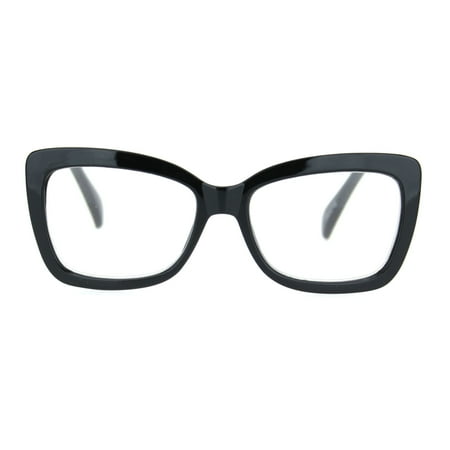 Womens Rectangle Butterfly Shape Plastic Fashion Reading Glasses Black +2.5