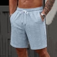thumbnail image 3 of Lounge Sweat Shorts for Men Cable Knit Drawstring Shorts Elastic Waist Casual Short Pants Solid Lightweight Summer Bermuda Shorts Vacation Beach Wear, 3 of 6