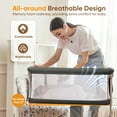 thumbnail image 3 of Babyeap 3 in 1 Baby Bassinet,Baby Basinet Bedside Sleeper,Standalone Baby Crib,6 Height Adjustable Portable Crib for Newborn,Light Gray, 3 of 7