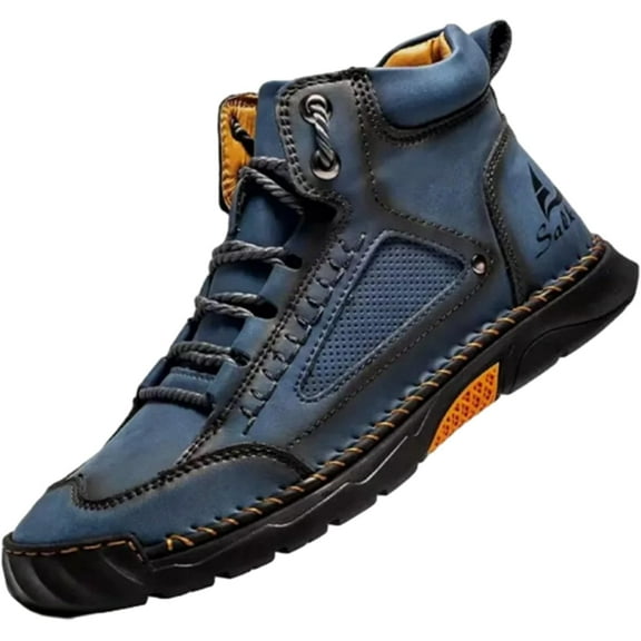 Sawbehind Men's Waterproof Handmade Leather Boots – Comfortable, Arch Support & Spacious Toe Box for Outdoor Adventures