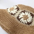 thumbnail image 4 of YooGuoGuo Straw Sun Hat Floral Woven Wide Brim Bucket Beach Hat UV Protection Summer Fishing Hat, 4 of 6