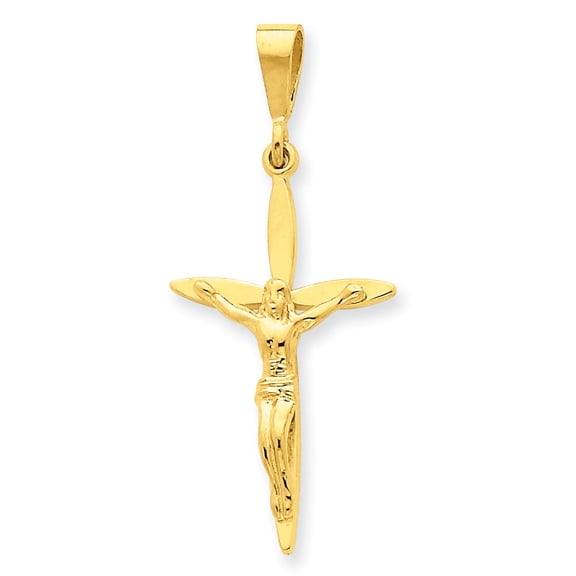 14k Yellow Gold Crucifix Cross Pendant Charm