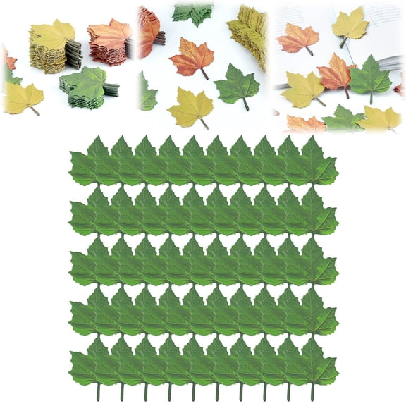 Fall Sticky Notes,50PC Maple Leaf Shaped Self-Stick Note,Cute Autumn Maple Shape Note Pads,Seasonal Fall Leaf Shaped Memo Sheets,Double Sided Self-Adhesive Fall Leaf Shape Memo Slip for Daily Use