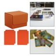 thumbnail image 4 of Caja de baraja de cartas coleccionables, álbum, contenedor resistente, tarjetas deportivas, funda, soporte para tarjetas Naranja, 4 of 6