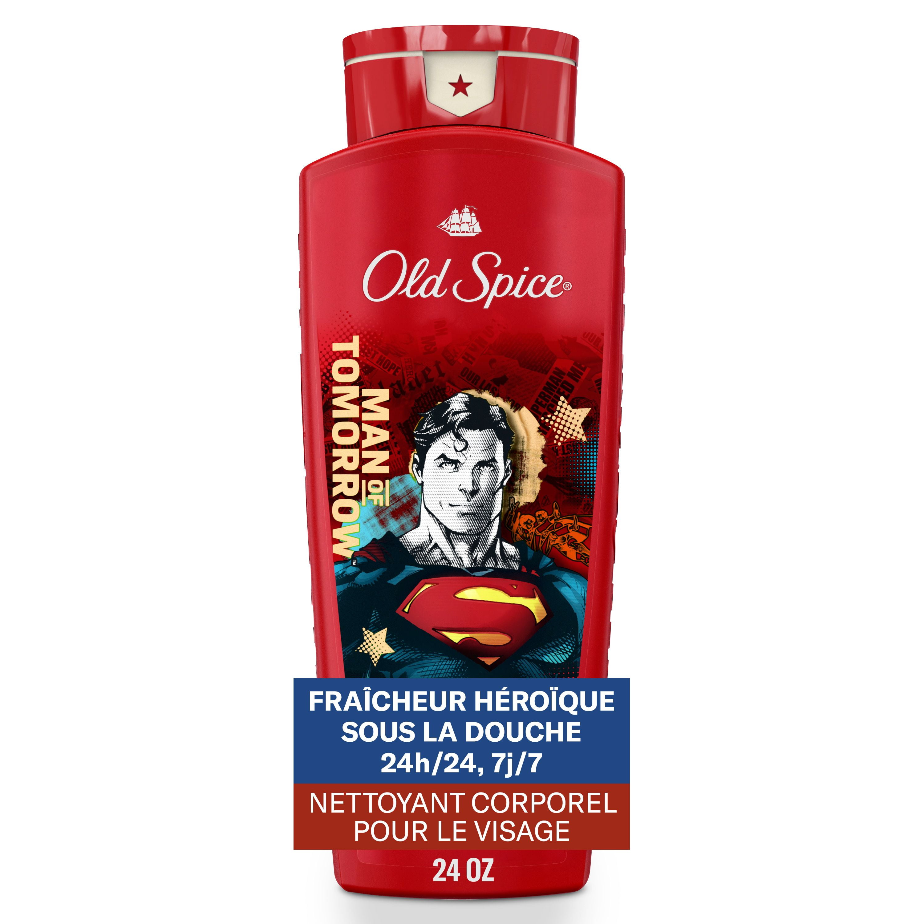 Old Spice Cleansing Body Wash for Men, 24/7 Shower Fresh with Lasting Scent, 2 in 1 Body and Face Wash, Rich Lather, Superman, Bright Citrus and Cosmos Scent
