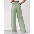 thumbnail image 3 of Women's Pants Fashion Casual Pants For Women Casual Striped Wide Leg Drawstring Elastic Waist Dress Palazzo With Pockets, 3 of 4