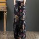 thumbnail image 1 of ICHUANYI Clearance Women's Elastic Waist Printed Cotton And Linen Pants Loose Double Pocket Casual Pants(Black, S) ICHUANYI WER2023081113144, 1 of 6