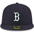thumbnail image 2 of Men's New Era Navy Boston Red Sox White Logo 59FIFTY Fitted Hat, 2 of 6