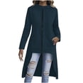 thumbnail image 2 of Sokhug Womens Hooded Long Length Sweatshirt Coat Full Zip Loose Fit Slit Dual Side Pockets Soft Breathable Casual Outerwear Jacket, 2 of 8