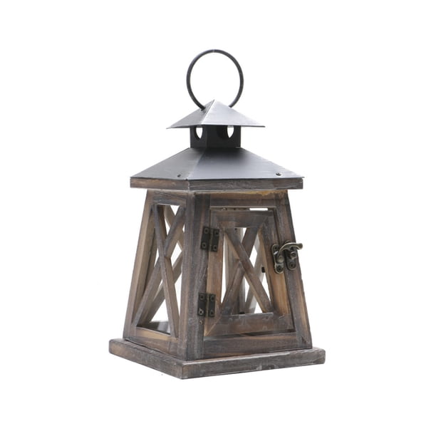 Billuyoard Portavelas de mano, farol colgante decorativo de Metal, marco de madera rústica, candelabro estético, regalo de jardinería Decoración del hogar Café